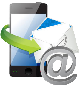 Cell phone, mail and email icons